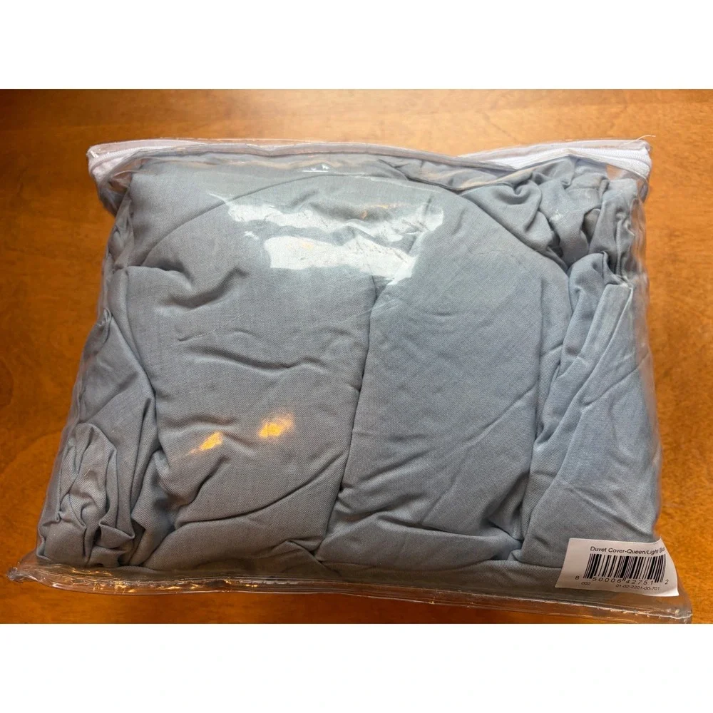 Buffy Breeze Duvet Cover Queen Light Blue Eucalyptus Lyocell Cooling Bedding